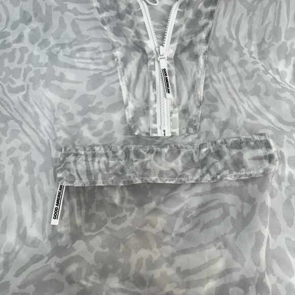 Good American Icy Leopard Print Windbreaker Jacket Packable Y2K Chic Size M NWT - Picture 15 of 16